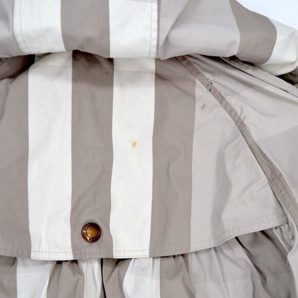 BURBERRY BRIT Checked Twill Jacket Hooded Drawstring Neutral Beige Women's 10 - Picture 9 of 13